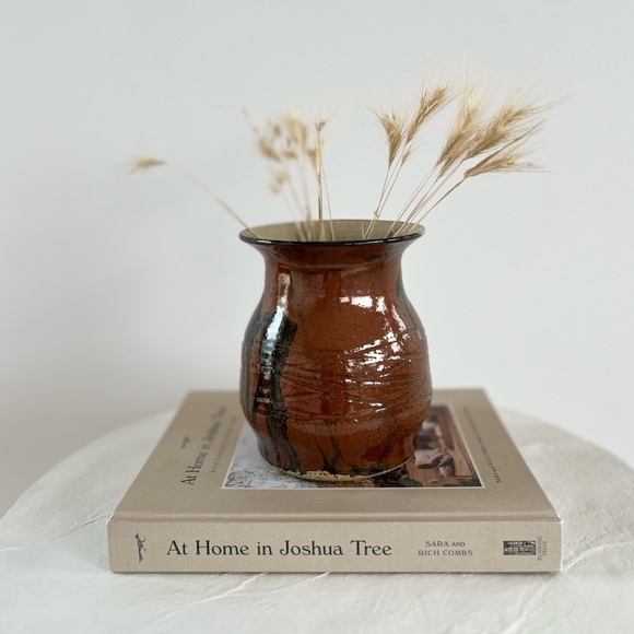 HAND-MADE SIGNED STUDIO POTTERY MID-CENTURY VASE - JAPANDI BOHO‎ MCM STYLE - Picture 3 of 10